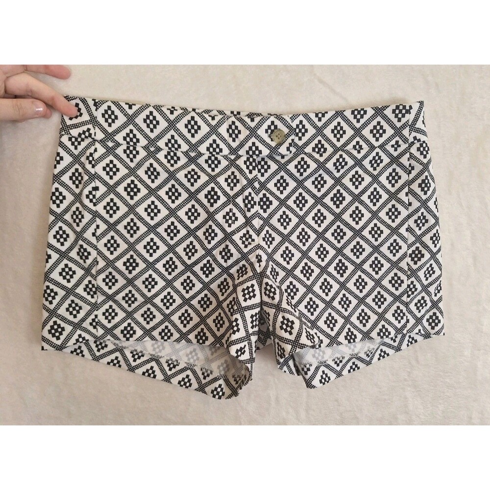 J. Crew City Fit Stretch Chino Shorts Geometric Print Womens 4 NWT 3" Inseam